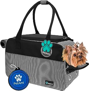 PetAmi Transportador para perros pequeños, aprobado por aerolíneas, transporte de mascotas de lados suaves con bolsillos, ...