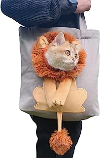 Bolsa de transporte para gatos, bolsa de transporte de lona para mascotas de león de dibujos animados, bolsa de transporte...