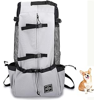 Mochila portadora para perros pequeños y medianos, bolsa de mochila Comfort Mochila con tapa abierta, malla lateral transp...